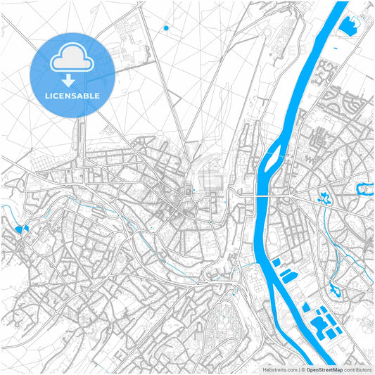 Saint-Germain-en-Laye, Yvelines, France, city map with high resolution roads.