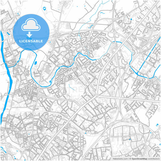 Marcq-en-Barœul, Nord, France, city map with high resolution roads.