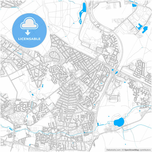 Pontault-Combault, Seine-et-Marne, France, city map with high resolution roads.