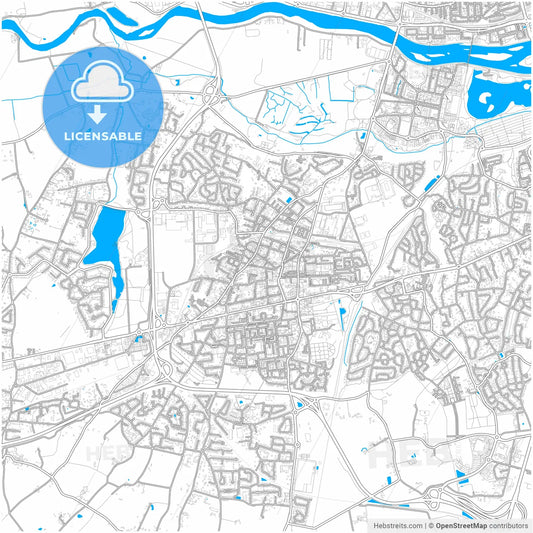 Joué-lès-Tours, Indre-et-Loire, France, city map with high resolution roads.