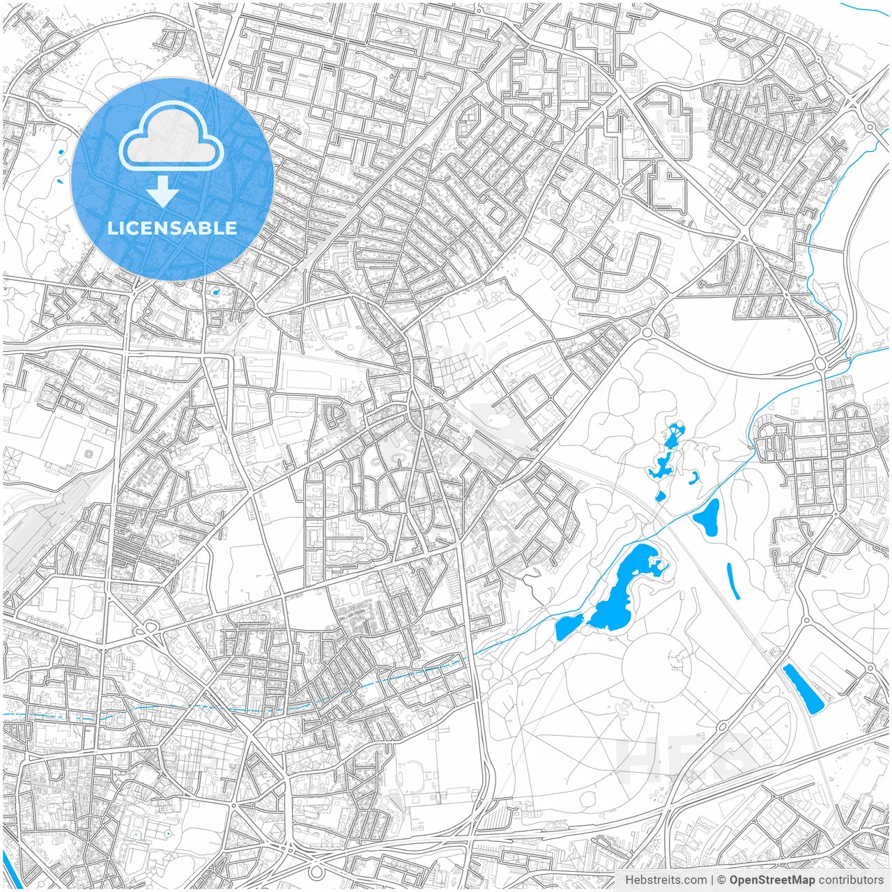Stains, Seine-Saint-Denis, France, city map with high resolution roads.
