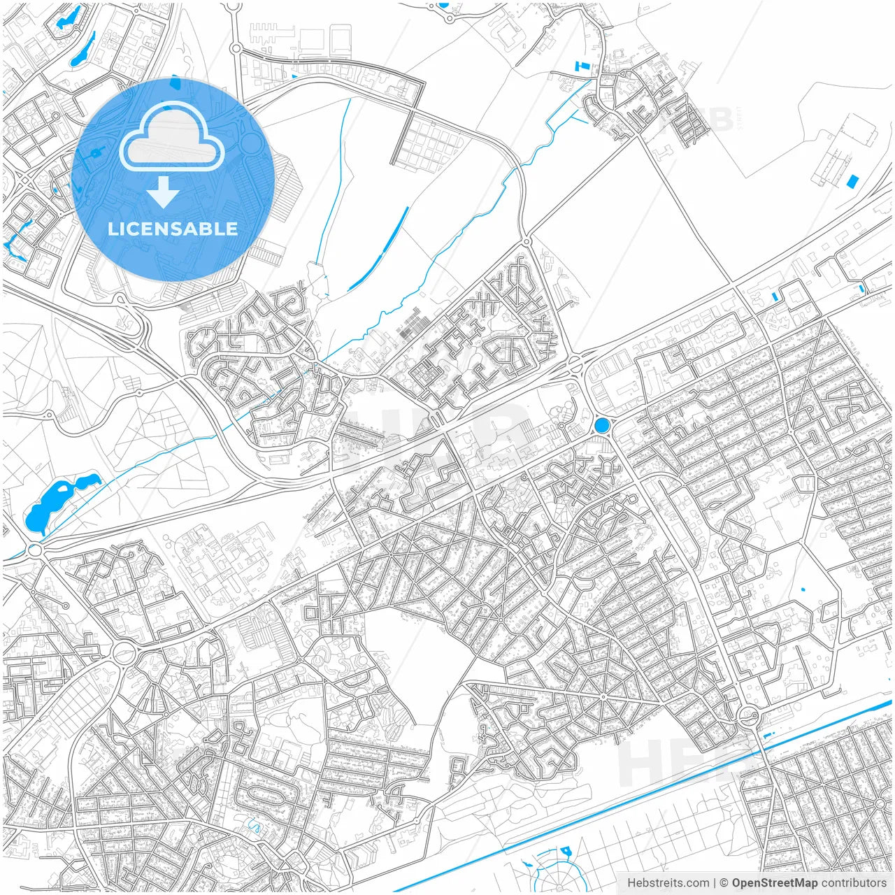 Villepinte, Seine-Saint-Denis, France, city map with high resolution roads.