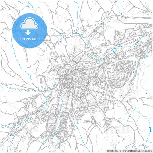 Saint-Chamond, Loire, France, city map with high resolution roads.
