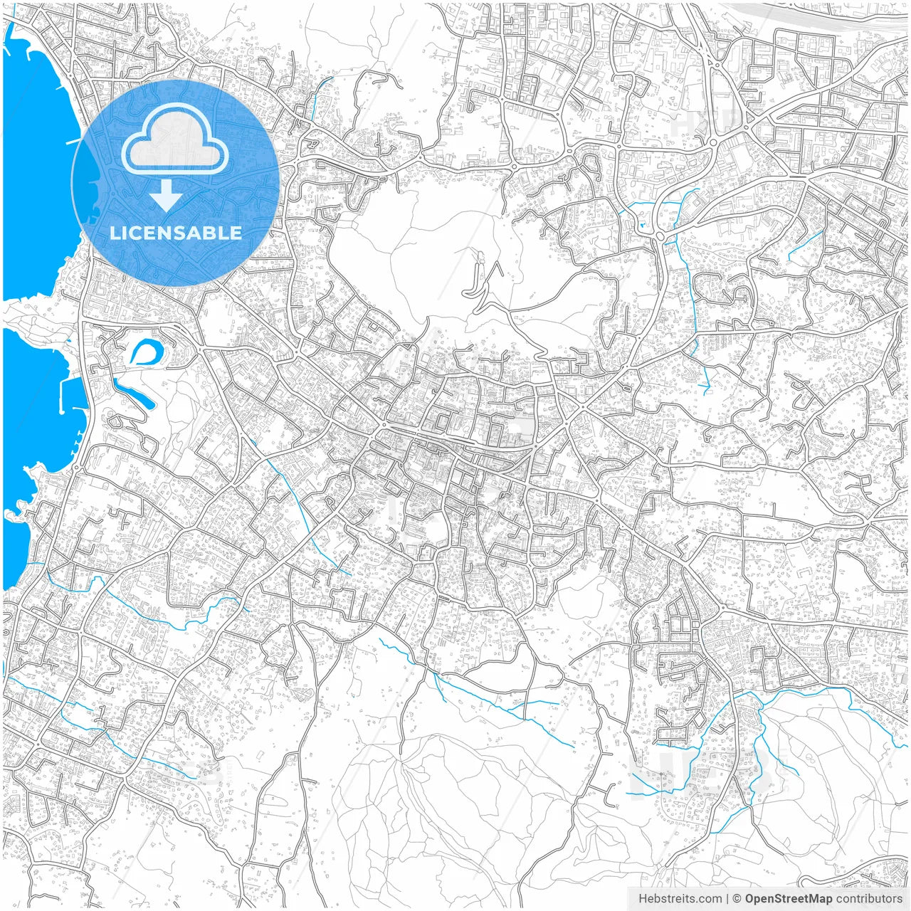 Six-Fours-les-Plages, Var, France, city map with high resolution roads.