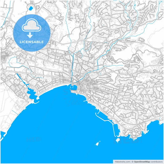 Saint-Raphaël, Var, France, city map with high resolution roads.