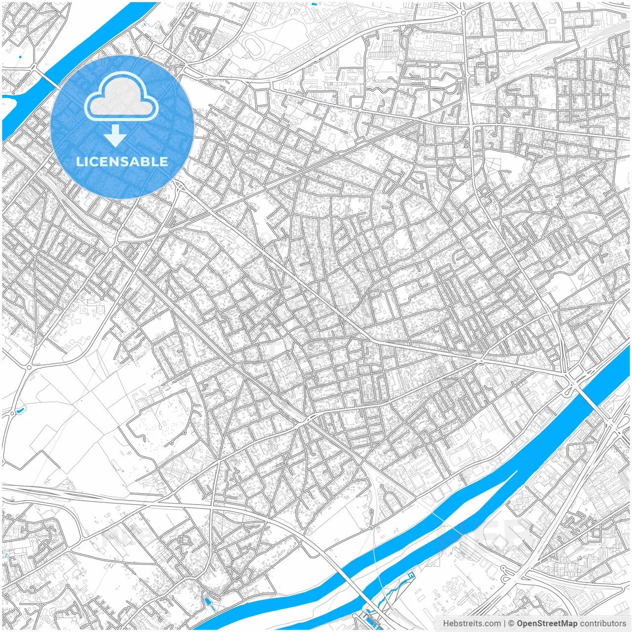 Houilles, Yvelines, France, city map with high resolution roads.