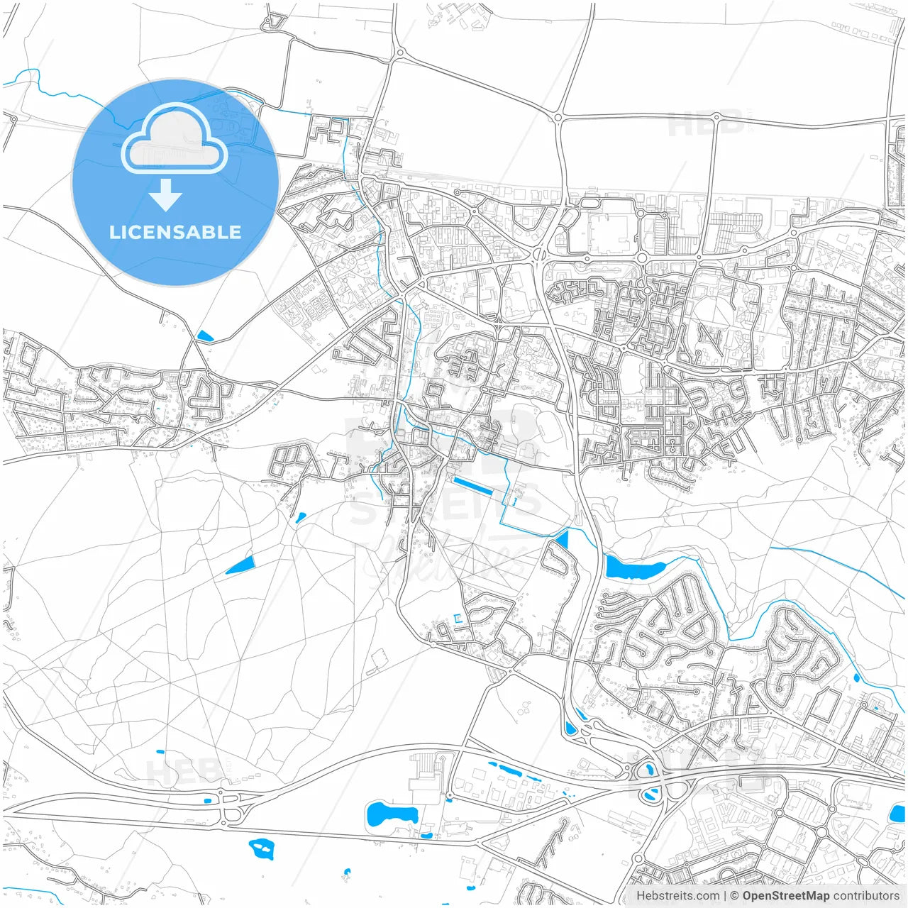 Plaisir, Yvelines, France, city map with high resolution roads.