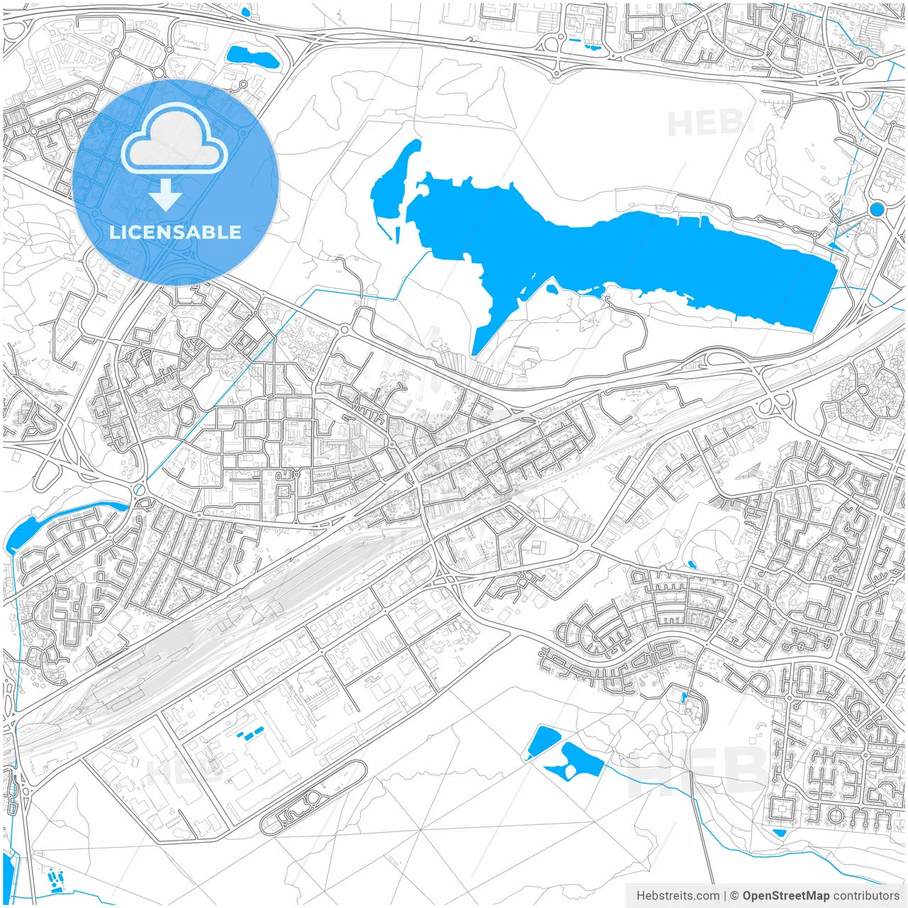 Trappes, Yvelines, France, city map with high resolution roads.