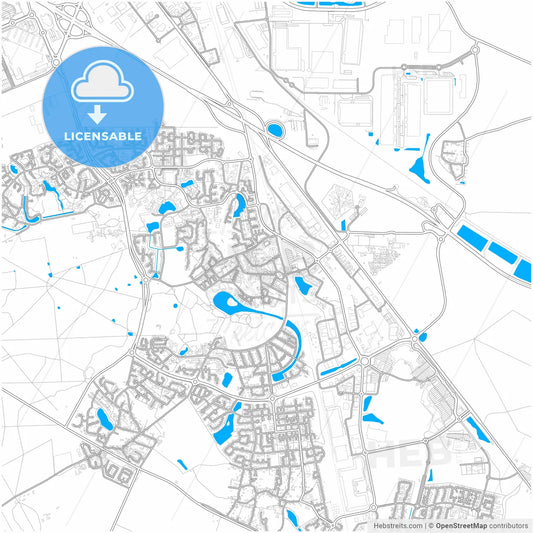 Savigny-le-Temple, Seine-et-Marne, France, city map with high resolution roads.
