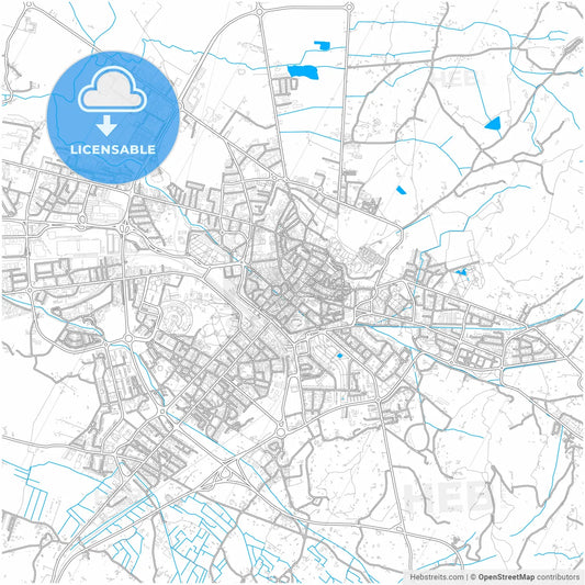 Arezzo, Tuscany, Italy, city map with high resolution roads.