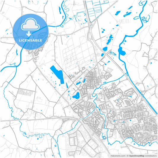 Boxtel, North Brabant, Netherlands, city map with high resolution roads.