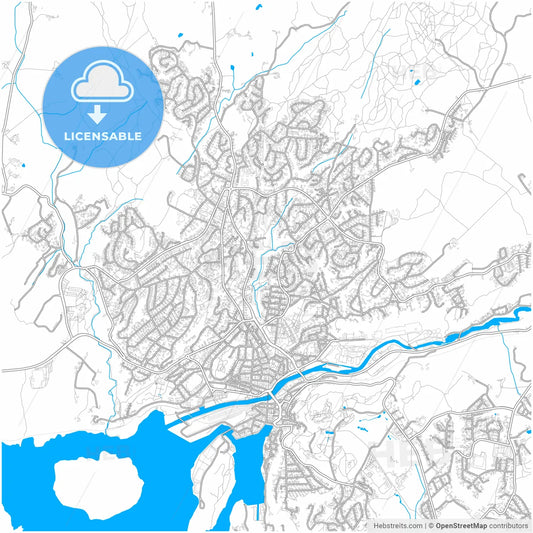 Halden, Østfold, Norway, city map with high resolution roads.