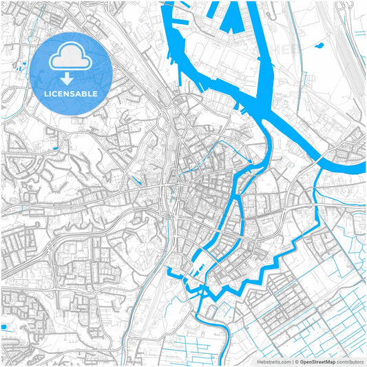 Gdańsk, Pomeranian, Poland, city map with high resolution roads.
