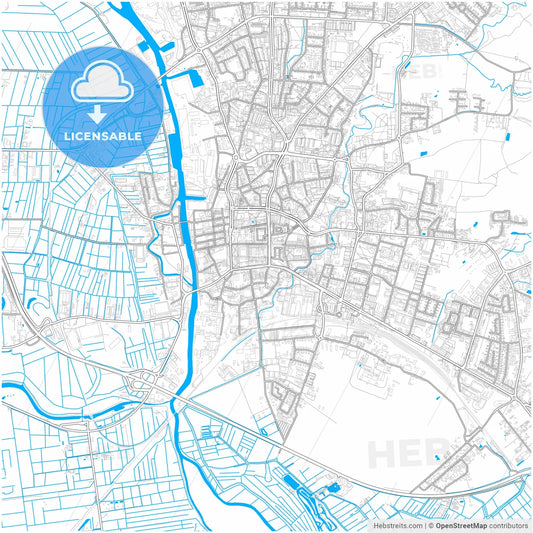 Elbląg, Warmian-Masurian, Poland, city map with high resolution roads.