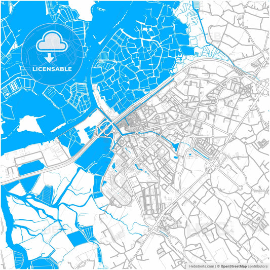 Aveiro, Aveiro, Portugal, city map with high resolution roads.