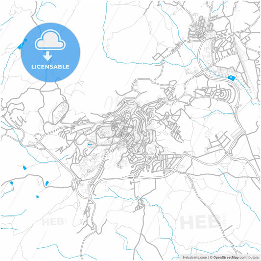 Guarda, Guarda, Portugal, city map with high resolution roads.