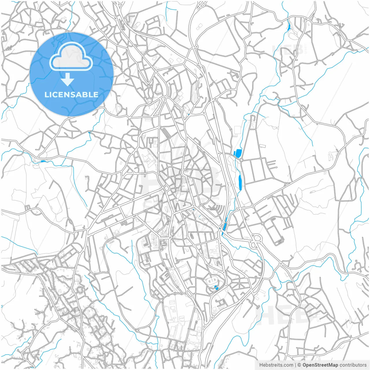 São João da Madeira, Aveiro, Portugal, city map with high resolution roads.