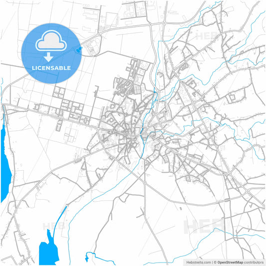 Ovar, Aveiro, Portugal, city map with high resolution roads.