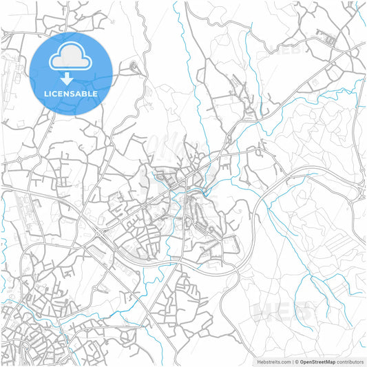 Alfena, Porto, Portugal, city map with high resolution roads.