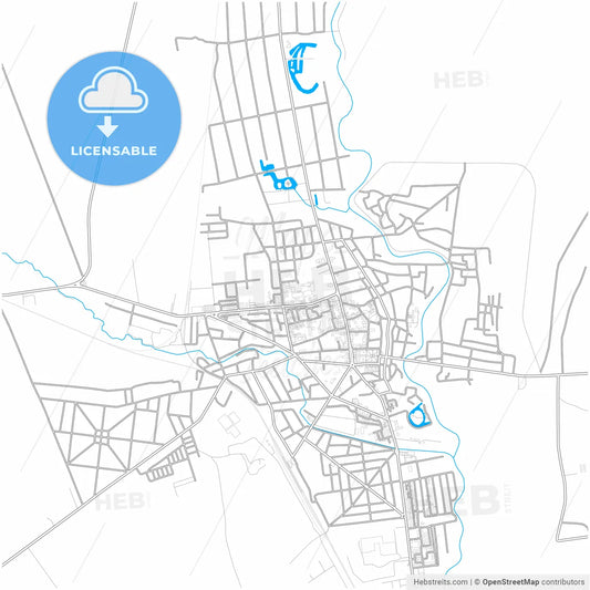 Tecuci, Galați, Romania, city map with high resolution roads.