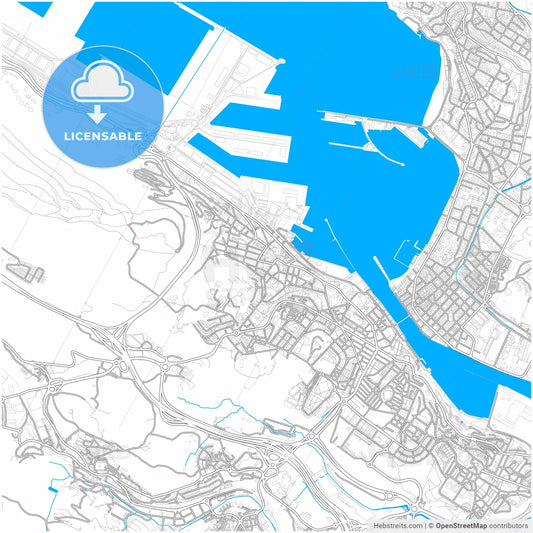 Santurtzi, Biscay, Spain, city map with high resolution roads.