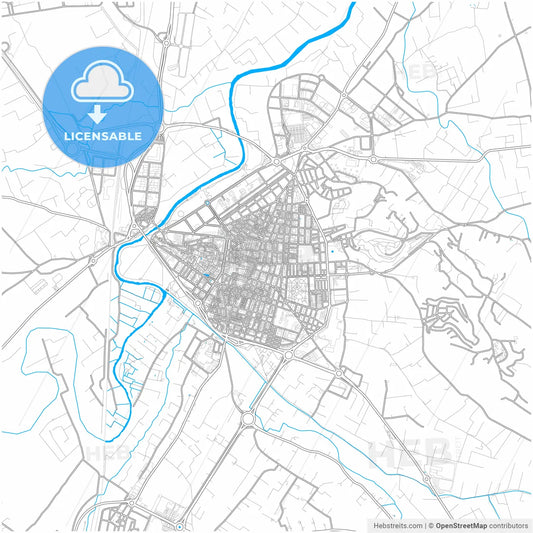 Alzira, Valencia, Spain, city map with high resolution roads.