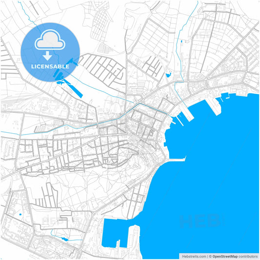 Kerch, Crimea, Ukraine, city map with high resolution roads.