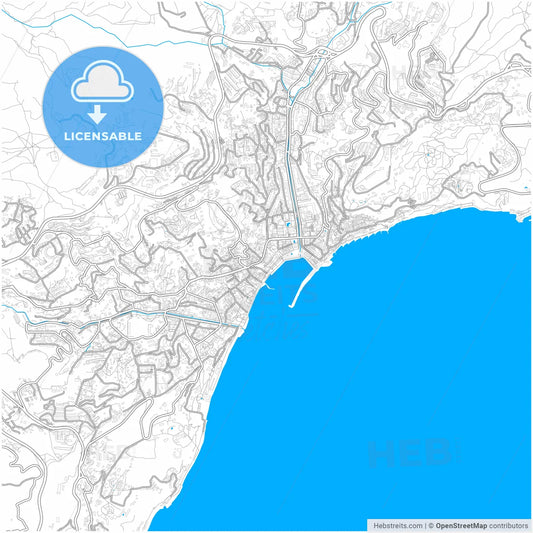 Yalta, Crimea, Ukraine, city map with high resolution roads.