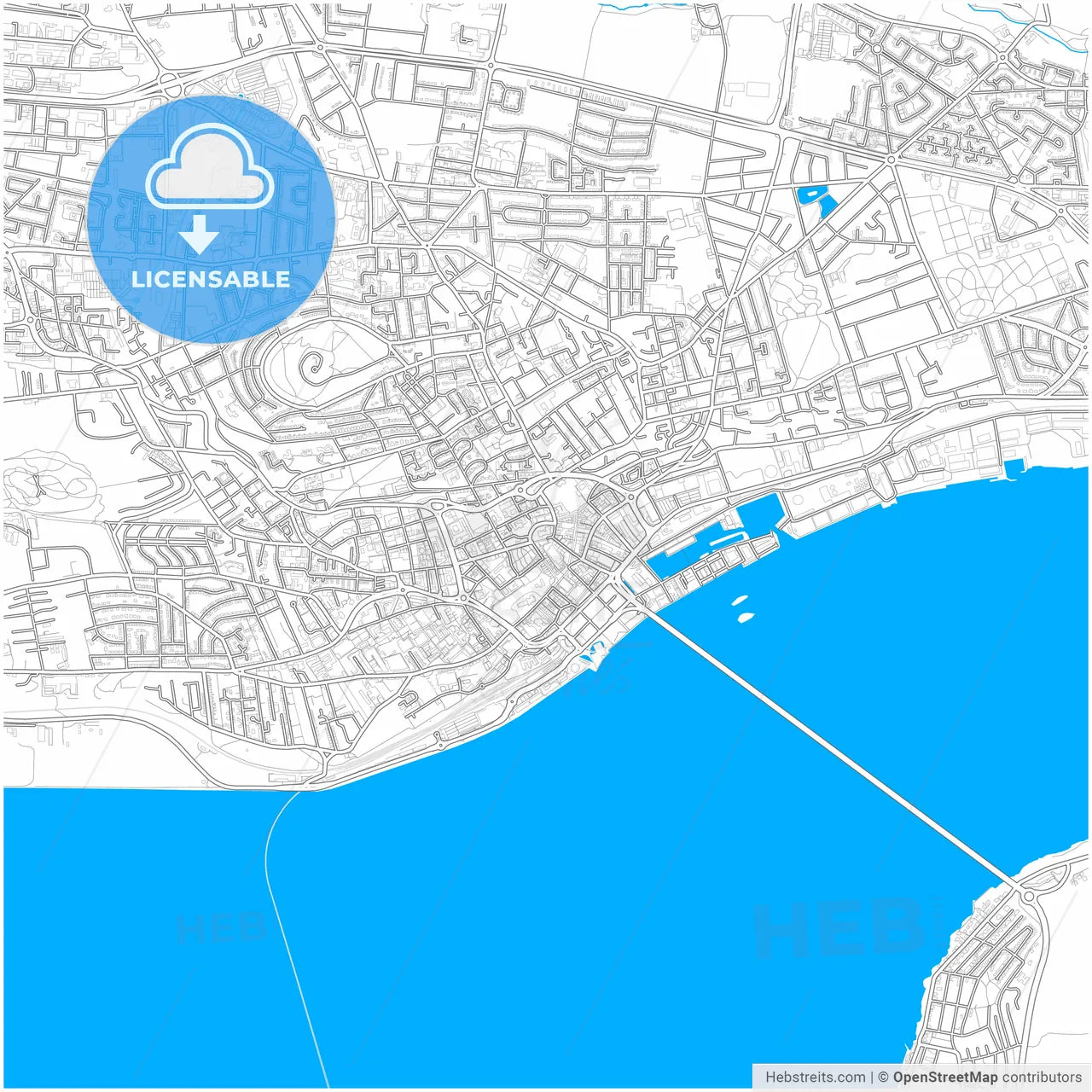 Dundee, Dundee, Scotland, city map with high resolution roads.