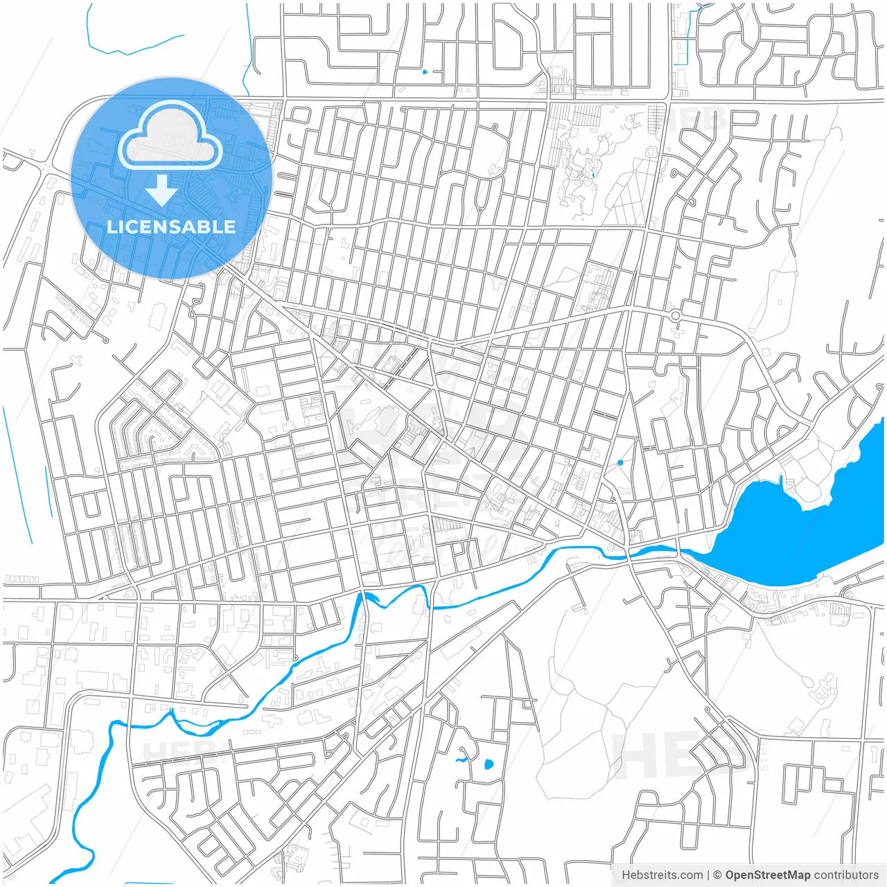 Granby, Quebec, Canada, city map with high resolution roads.