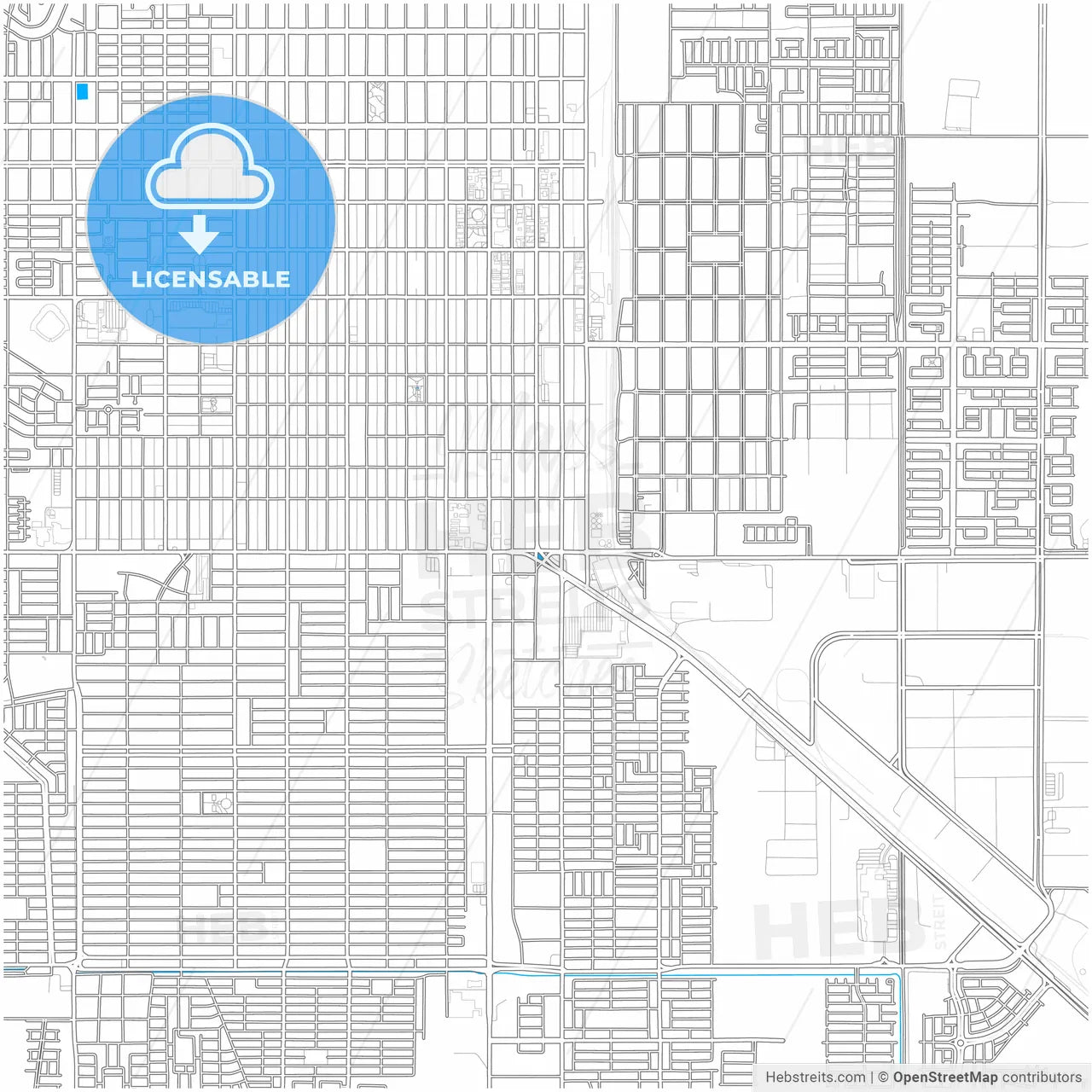 Ciudad Obregón, Sonora, Mexico, city map with high resolution roads.