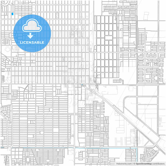 Ciudad Obregón, Sonora, Mexico, city map with high resolution roads.