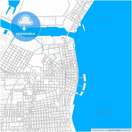 Corpus Christi, Texas, United States, city map with high resolution roads.