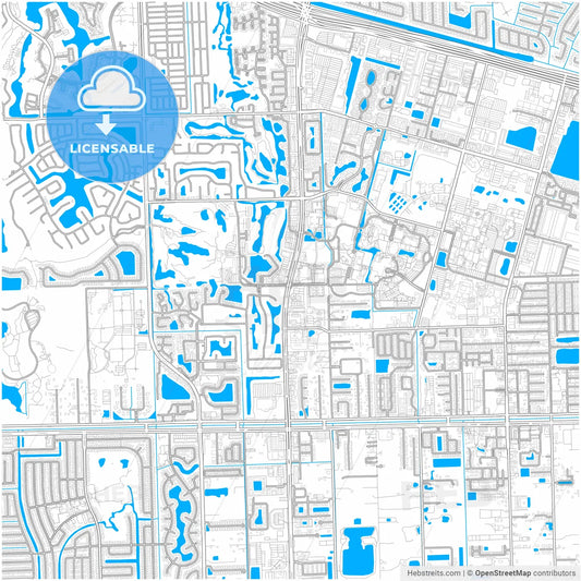 Davie, Florida, United States, city map with high resolution roads.