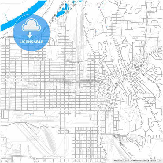 Council Bluffs, Iowa, United States, city map with high resolution roads.