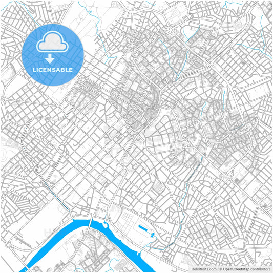 Cuiaba, Brazil, city map with high resolution roads.