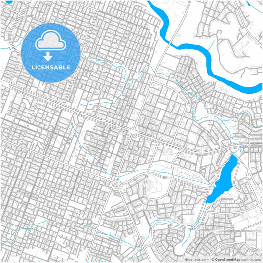 Ciudad del Este, Paraguay, city map with high resolution roads.