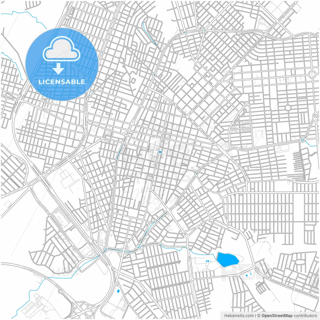 Franca, Brazil, city map with high resolution roads.