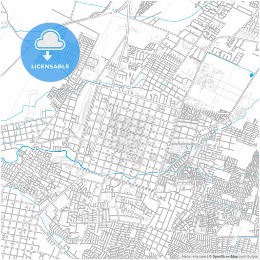 Chillan, Chile, city map with high resolution roads.