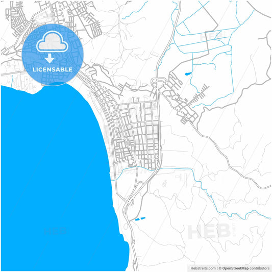 Coronel, Chile, city map with high resolution roads.