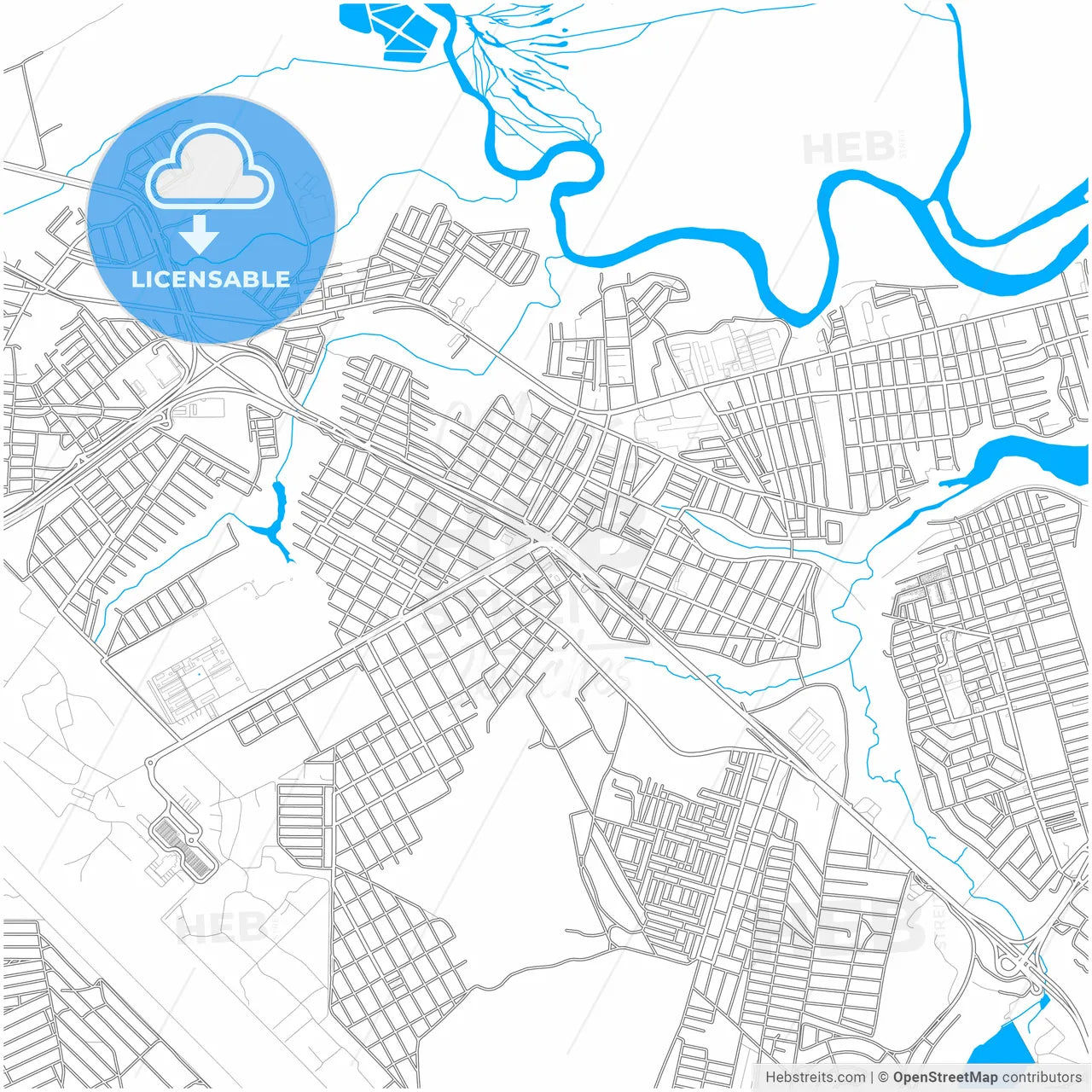 Bayeux, Brazil, city map with high resolution roads.