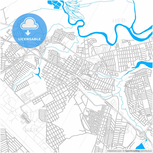 Bayeux, Brazil, city map with high resolution roads.