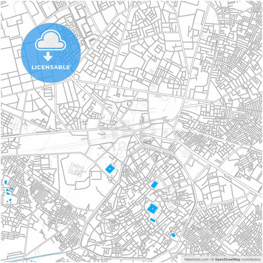 Amritsar, Punjab, India, city map with high resolution roads.