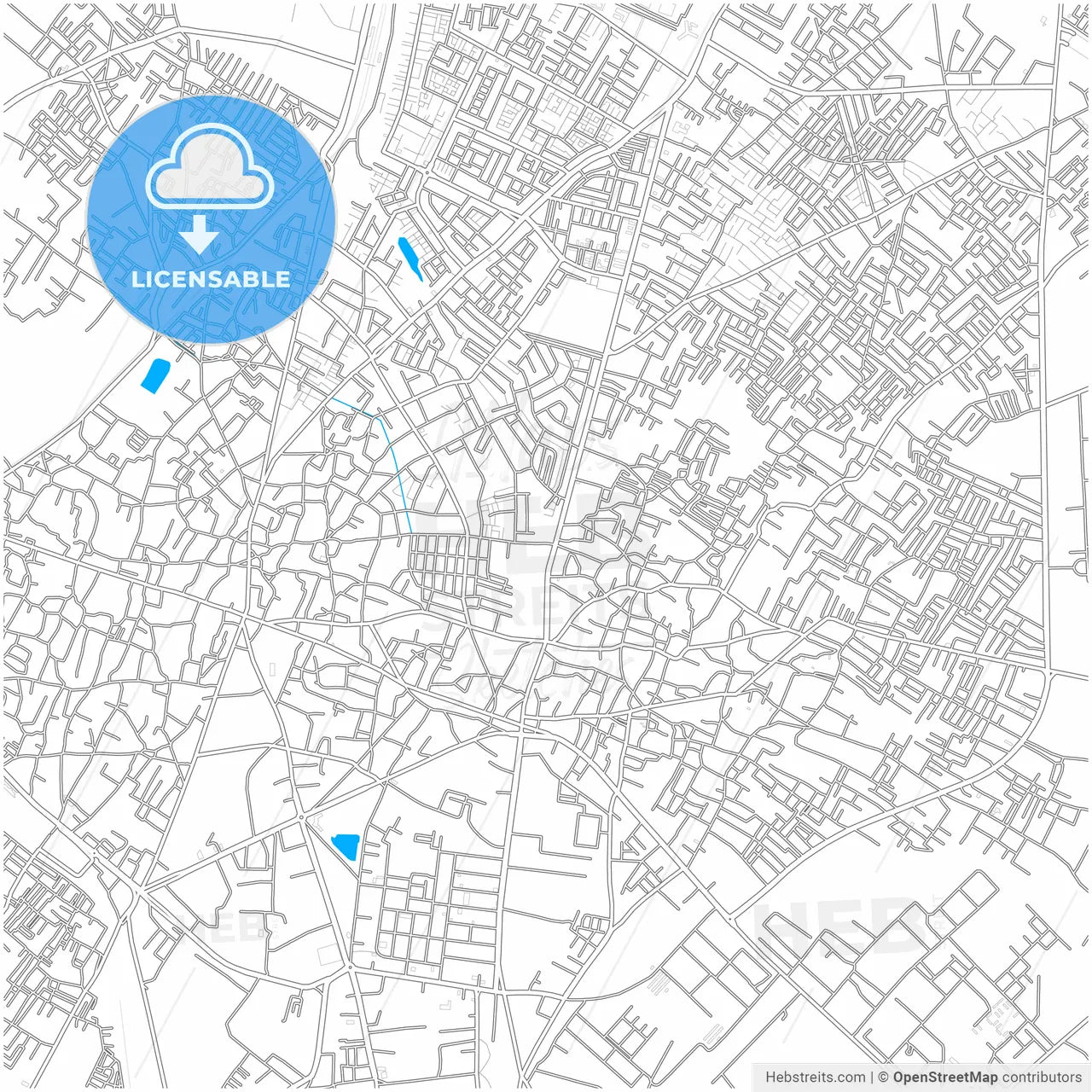 Bareilly, Uttar Pradesh, India, city map with high resolution roads.