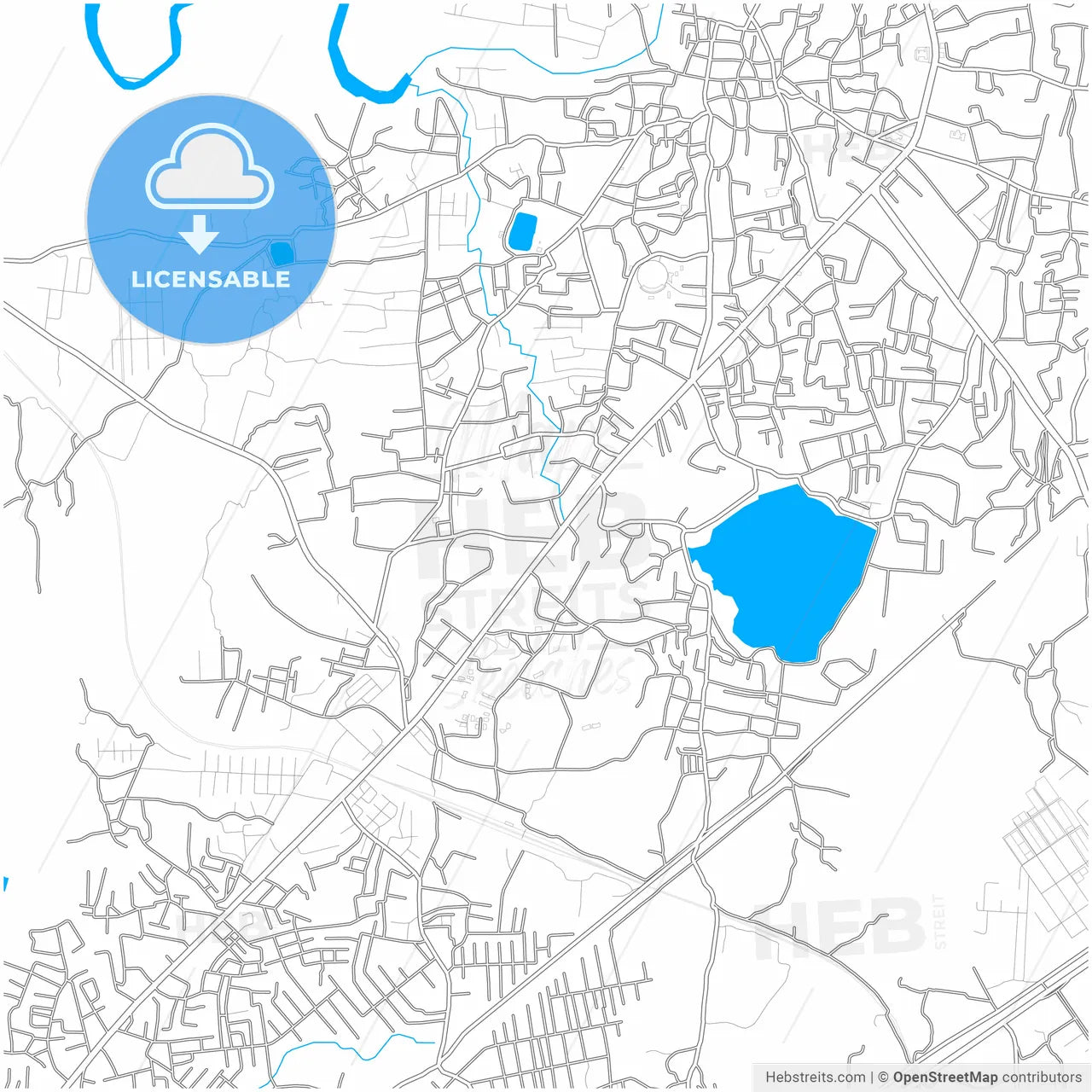 Bhiwandi, Maharashtra, India, city map with high resolution roads.