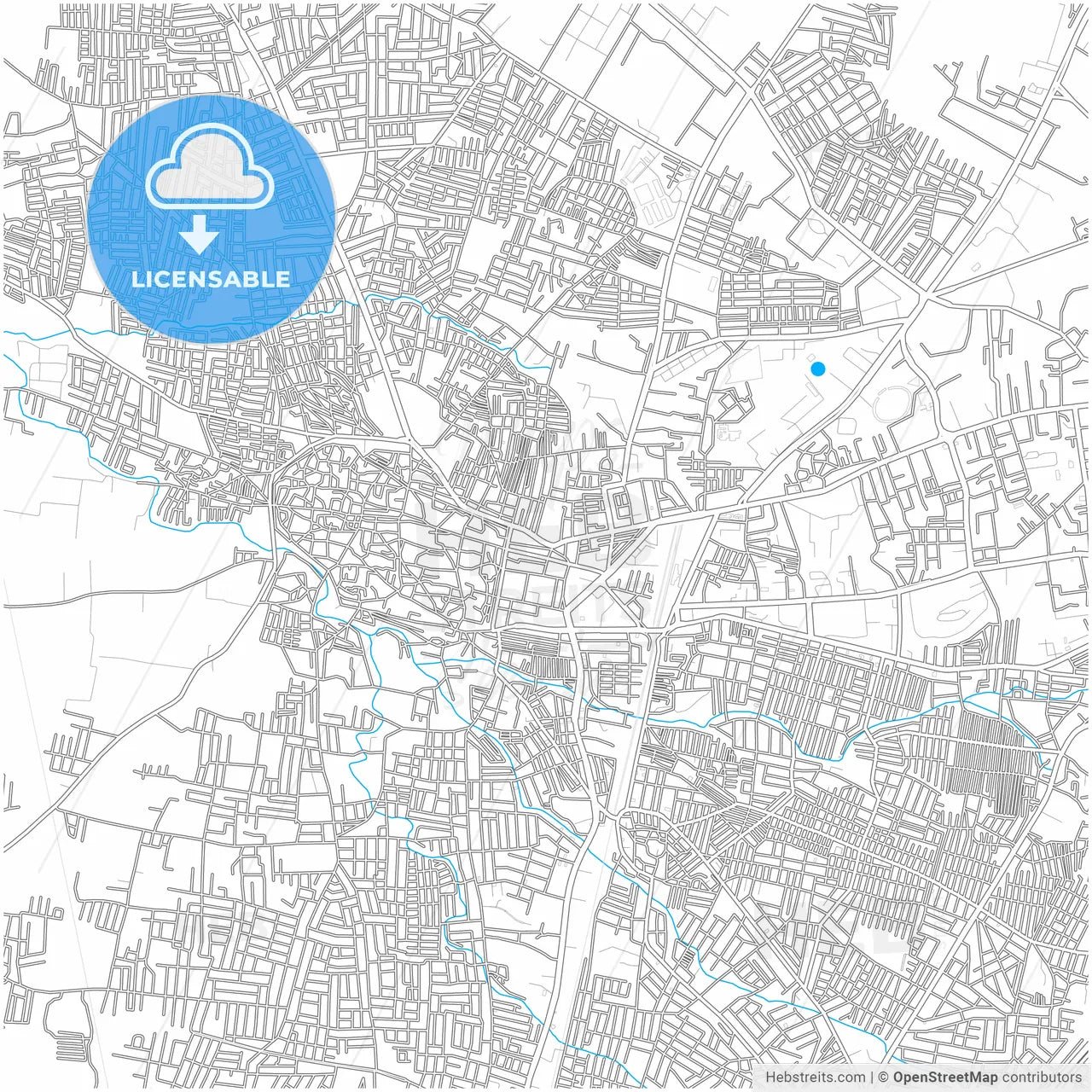 Amravati, Maharashtra, India, city map with high resolution roads.