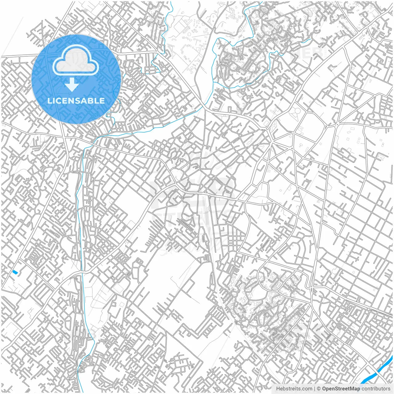 Dehradun, Uttarakhand, India, city map with high resolution roads.