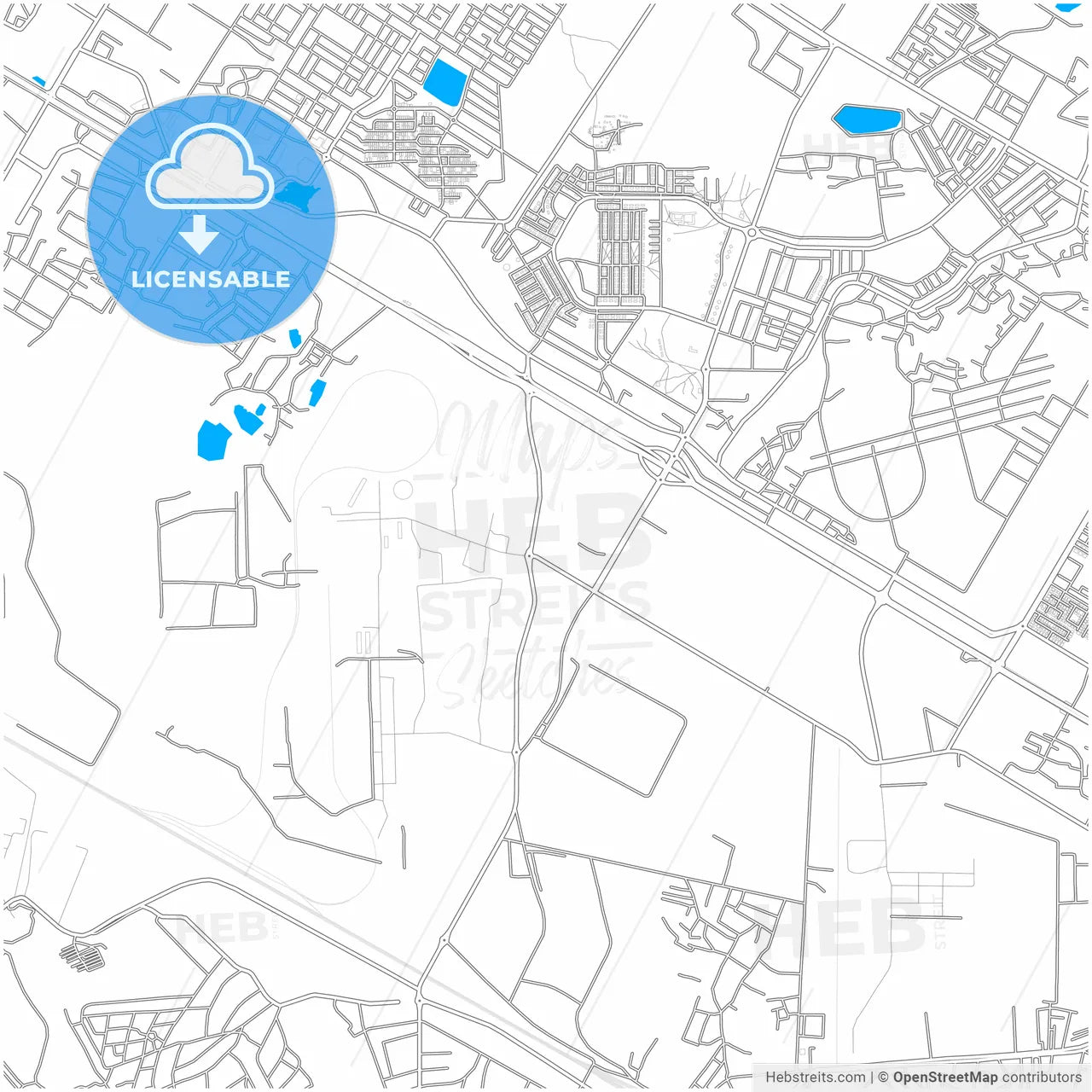 Durgapur, West Bengal, India, city map with high resolution roads.