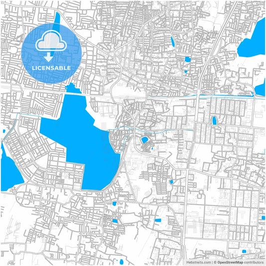Ambattur, Tamil Nadu, India, city map with high resolution roads.