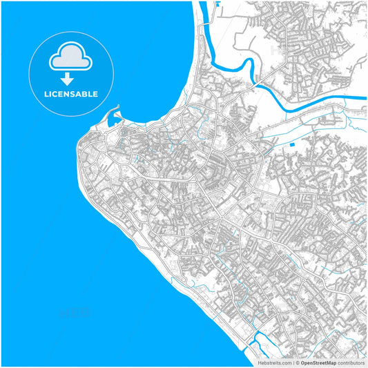 Bengkulu, Bengkulu, Indonesia, city map with high resolution roads.